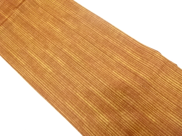 手織り紬　縞模様織り出し名古屋帯